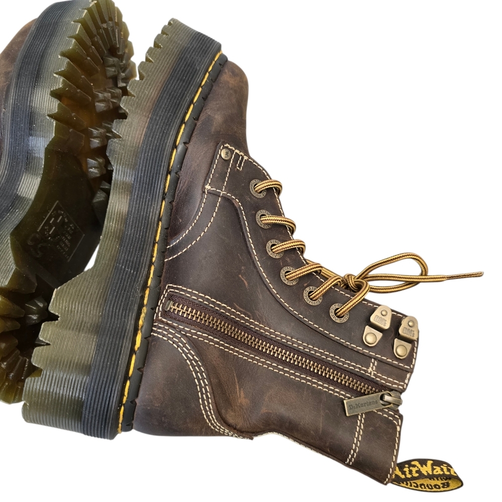 Dr. Martens Women's 6 Jadon Arc Crazy Horse Brown Leather Platform Lace-Up Boots - Picture 9 of 15